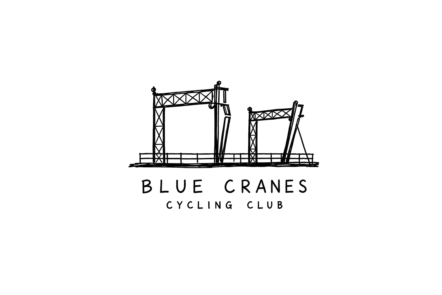 Blue Cranes Cycling Club sketch logo